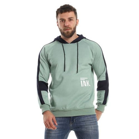 Caesar Mens Printed Hodie with Front Pockets