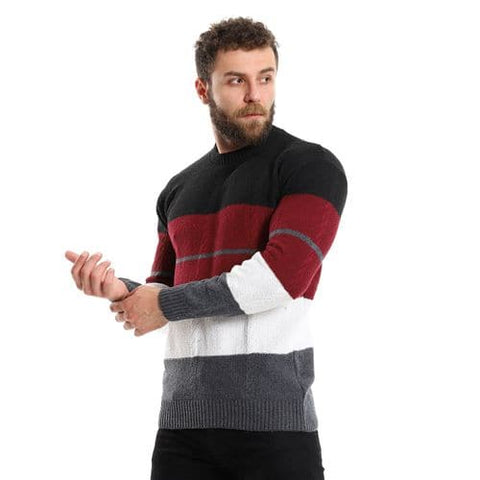 Men's wool pullover with multiple designs