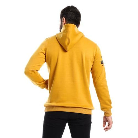 Caesar Mustard Kangaroo Pocket Printed Hoodie