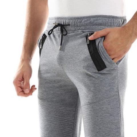 Caesar Detailed Casual Sweatpants with Two Zipper In Side