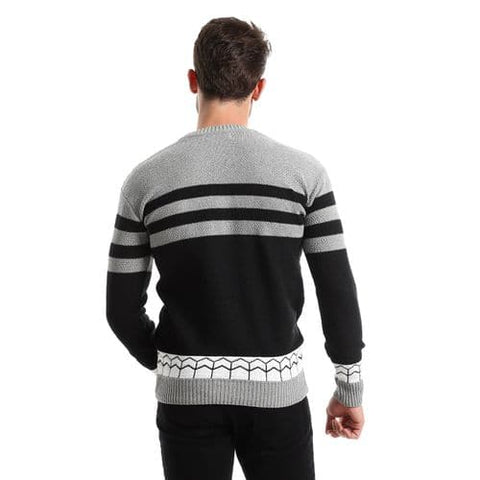 Men's wool pullover with multiple designs