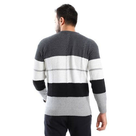 grey shades knitted winter pullover