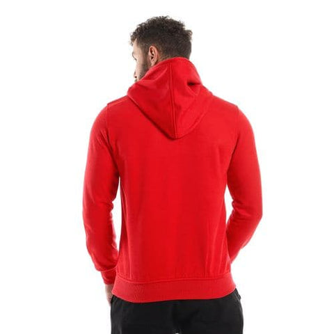 Caesar Mens Plain Hoodie with Leather Acssesory