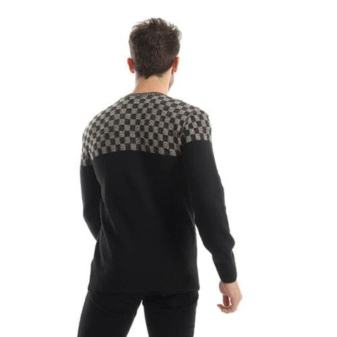 Men's wool pullover with multiple designs