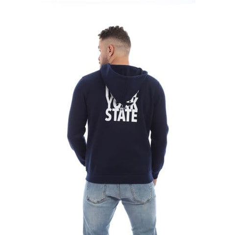 Caesar Mens Zipped Hoodie Printed Eagle-blue