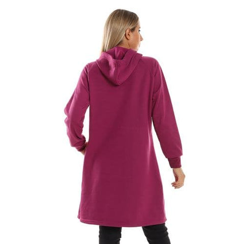 Caesar Woman Long Hoodie with Front Pocket