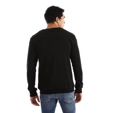 v neck derby sweatshirt black