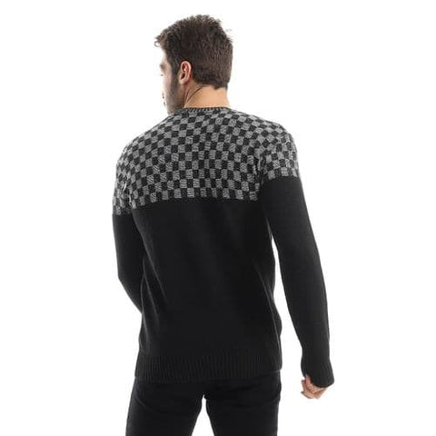 Men's wool pullover with multiple designs