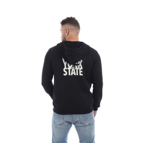 Caesar Mens Zipped Hoodie Printed Eagle-black