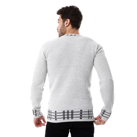 wool mens pullover with multi design