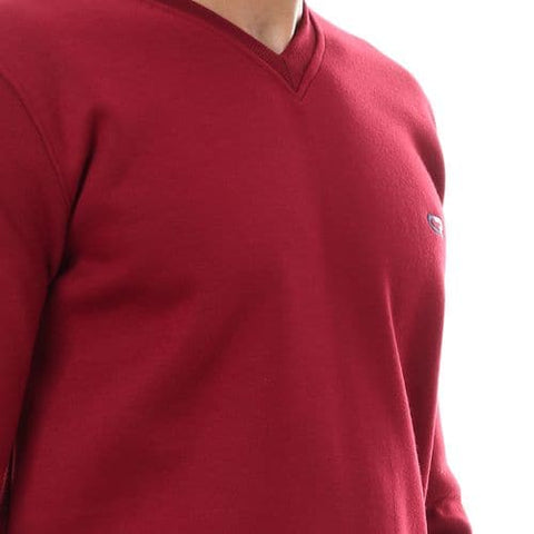 Caesar CAESAR V NECK Sweatshirt - Burgandy