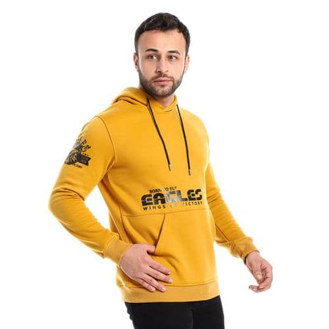 Caesar Mustard Kangaroo Pocket Printed Hoodie