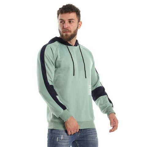 Caesar Mens Printed Hodie with Front Pockets