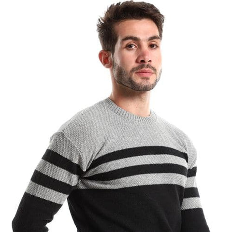 Men's wool pullover with multiple designs