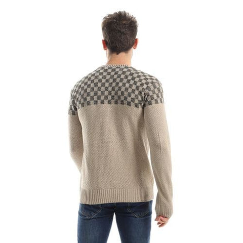 Men's wool pullover with multiple designs