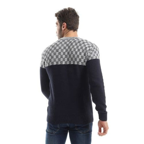 Men's wool pullover with multiple designs