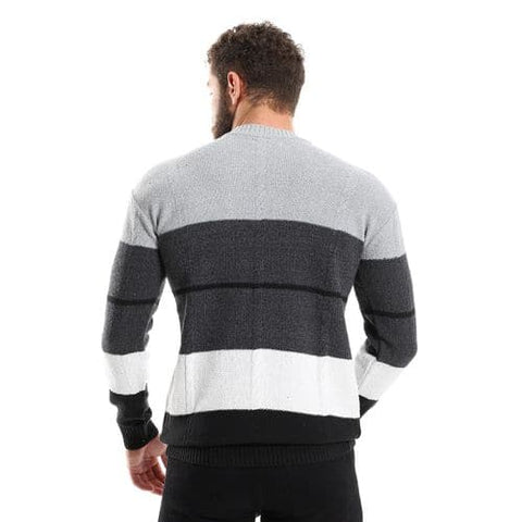 Men's wool pullover with multiple designs