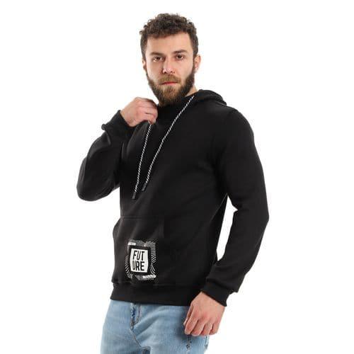 Men's Black Hoodie printed future from Caesar