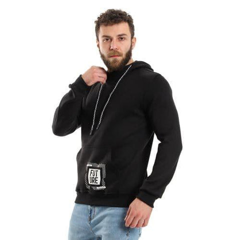 Men's Black Hoodie printed future from Caesar